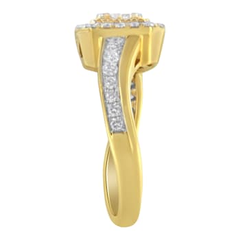 10K Yellow Gold Diamond Cocktail Ring (5/8ctw, H-I Color, SI2-I1 Clarity)