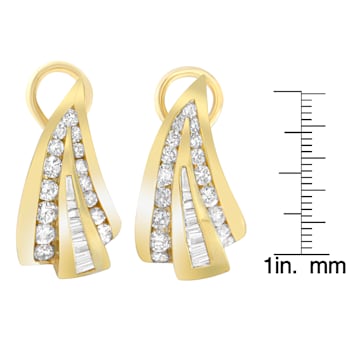 14K Yellow Gold 2 1/4ctw Diamond Huggie Earrings