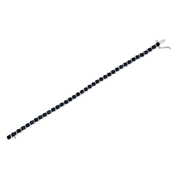 Sterling Silver .10ctw Miracle-Set Blue Color Diamond Miracle Plate
"S" Link Tennis Bracelet
