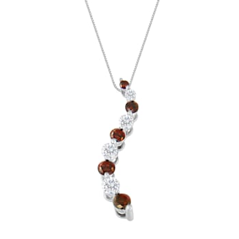1.00ctw Red Diamond Journey 10K White Gold Necklace