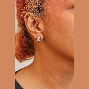 14K Yellow Gold .50ctw Diamond Square Composite Cluster Stud  Earrings
(I-J Color, I1-I2 Clarity)