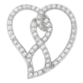 14K White Gold 1.0ctw White Diamond Awareness Ribbon & Open Heart
18" Pendant w\chain