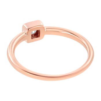 14K Rose Gold Over Sterling Silver 1/20ctw Miracle Set Diamond Ring (J-K
Color, I1-I2 Clarity)