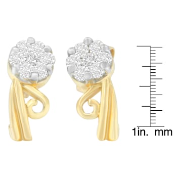 14K Yellow Gold 1/2ctw Round Cut Diamond Earrings