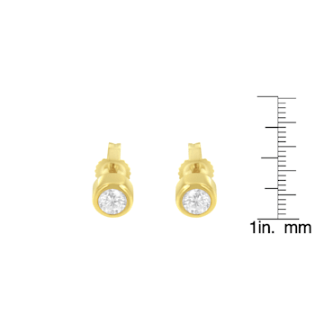 10K Yellow Gold 0.30ctw Round Brilliant-Cut Near Colorless Diamond
Bezel-Set Stud Earrings