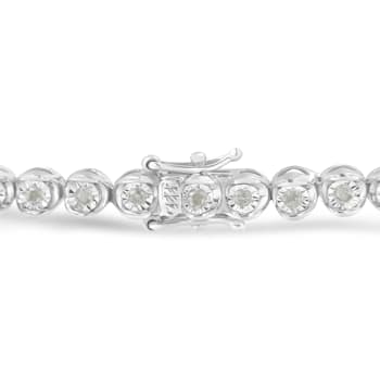 Sterling Silver 1ct TDW Diamond Link Bracelet (I-J, I3-Promo) - 7"