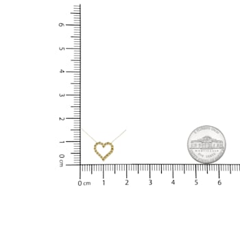 10K Yellow Gold Over Sterling Silver 1/2ctw Champagne Diamond Miracle
Plate Heart Necklace
