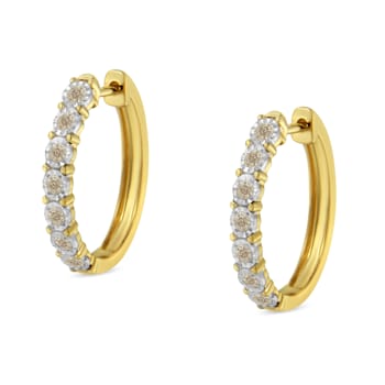 10K Two-Toned Gold Diamond Hoop Earring 1/2ctw
