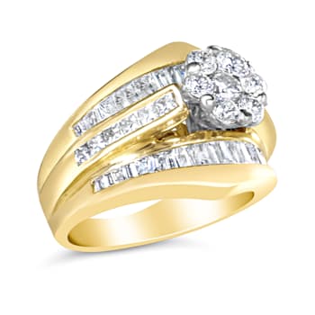 14K Yellow Gold 2-1/3ctw Diamond Chevron Shaped Band Set (H-I Color,
SI1-SI2 Clarity)