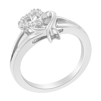 0.05ctw Diamond Accent Heart Sterling Silver Ring