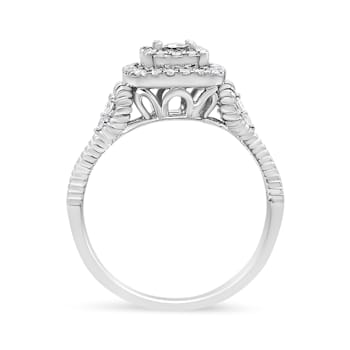 0.33ctw Miracle-Set Round Diamond Sterling Silver Ring