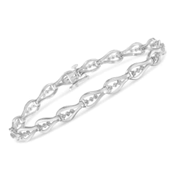 Sterling Silver .50ctw Diamond Link Bracelet