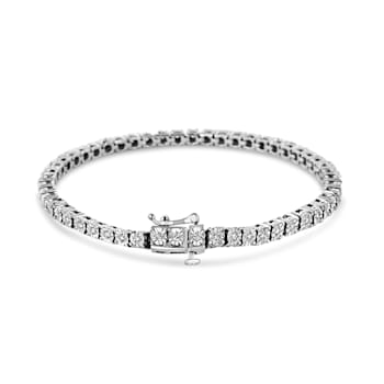 Sterling Silver .50ctw Lab Grown Diamond Illusion-Set Miracle Plate
Tennis Bracelet