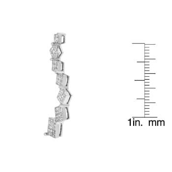 10K White Gold 1ctw Diamond Snake Curved Pendant w\chain(H-I, I1-I2)