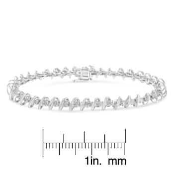 Sterling Silver 1/2ct TDW Rose-Cut Diamond Tennis Bracelet (I-J,
I3-Promo) - 7"