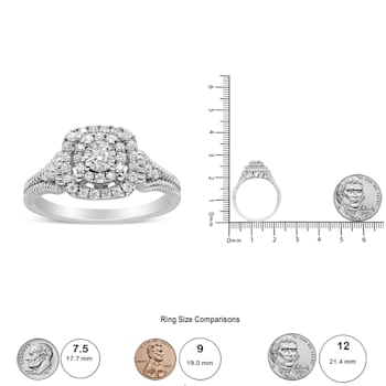 0.33ctw Miracle-Set Round Diamond Sterling Silver Ring