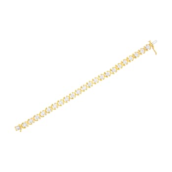10K Yellow Gold Over Sterling Silver 2.0ctw Diamond "XOXO" Bracelet