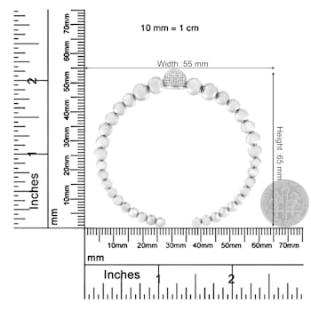Sterling Silver 1/6 Carat TDW Diamond Ball Bead Bangle Bracelet (I-J,
I2-I3) - 7"