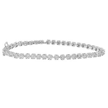 14K White Gold 2.0ctw Round Diamond Bracelet
