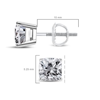 14K White Gold 1 1/2 Cttw Clarity Enhanced Princess Cut Diamond
Solitaire Stud Earrings