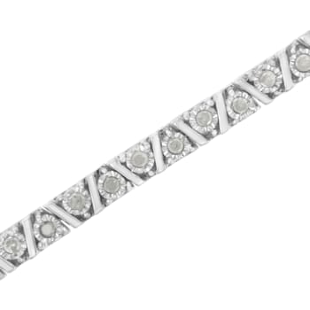 Sterling Silver 1 cttw Miracle-Set Diamond Tennis Bracelet (I-J, I3) - 7.25"