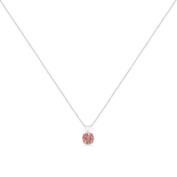 14K White Gold 1/2ctw Lab Grown Pink Diamond Solitaire Pendant
w\chain(VVS2-VS1 Clarity) - 18"