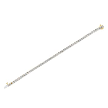 10K Yellow Gold Over Sterling Silver 1.0 Ctw Diamond Square Frame Tennis Bracelet