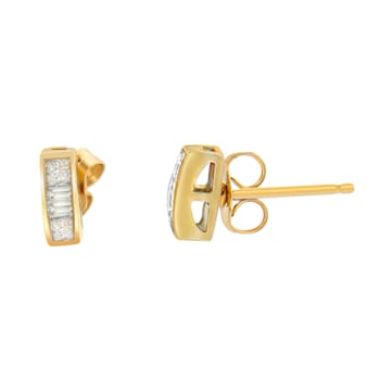 14k Yellow Gold 1/4ctw Diamond Earrings