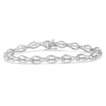 Sterling Silver .50ctw Diamond Link Bracelet