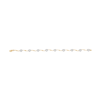 10k Two-Tone Gold 1/3ctw Diamond Pave Set Heart S-Link 7" Bracelet
(I-J Color, I2-I3 Clarity)