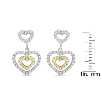 0.50ctw Round Cut Diamond 14K Two-tone Gold Earrings