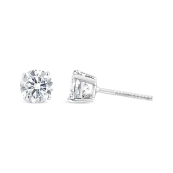 14K White Gold 3.0 Cttw 4-Prong Set Round Solitaire Lab Grown Diamond
Screwback Stud Earrings