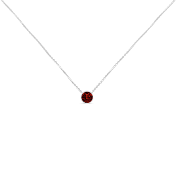 Sterling Silver Bezel Set 3.5mm Created Red Ruby Gemstone Solitaire
18" Pendant Necklace