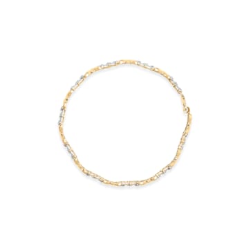 10k Yellow Gold 1/3ctw Diamond 3 Stone and X-Link Bracelet (I-J Color,
I1-I2 Clarity) - 7.50" Inches