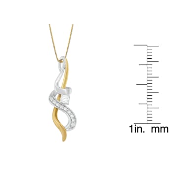 10K Two-tone Gold Espira 1/5ctw Diamond Intertwined Swirl Pendant
w\chain(J-K, I1-I2)