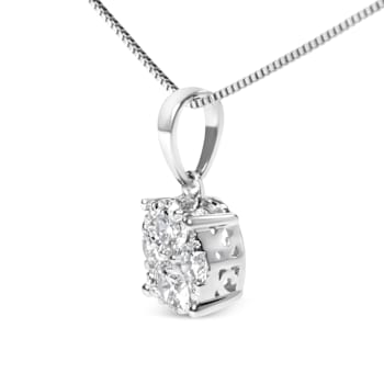 14k White Gold 0.50ctw Lab Grown Diamond Floral Pendant 18"
Chain(G-H Color, VS1-VS2 Clarity)