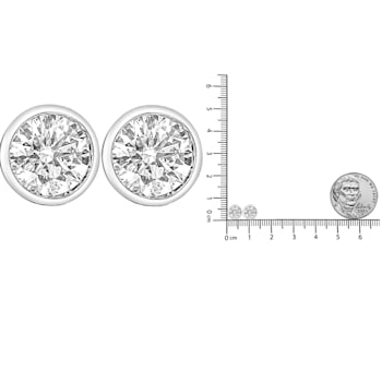 14K White Gold 1.0ctw Lab-Grown Diamond Screw-Back Classic Bezel
Solitaire Stud Earrings