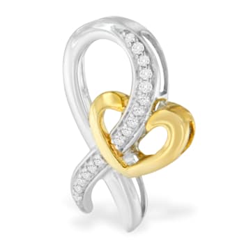 10K Gold Over Sterling Two-Tone 1/6ctw Round Cut Diamond Ties of Love
Pendant w\chain