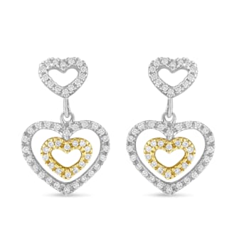 0.50ctw Round Cut Diamond 14K Two-tone Gold Earrings