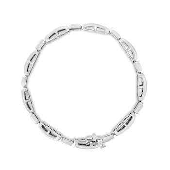 2.00ctw White Invisble-Set Diamond 14K White Gold Tennis Bracelet