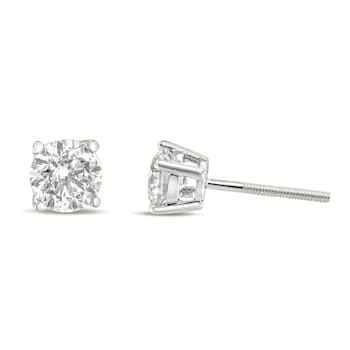 14K White Gold 1.0ctw Round Brilliant Cut Lab Grown White Diamond
Classic Solitaire Stud Earrings