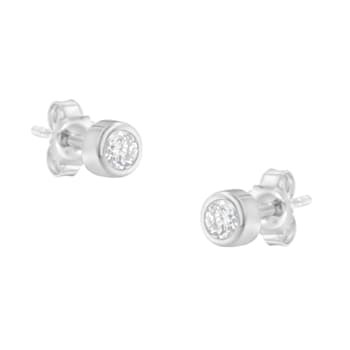 0.20ctw Round Brilliant-Cut Near Colorless Diamond Bezel-Set Stud 10K
White Gold Earrings