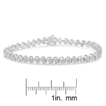 Sterling Silver 1.0 Cttw Round Miracle-Set Diamond 7" Tennis
Bracelet - 7.5"