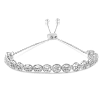 Diamond Accent Sterling Silver Bolo Bracelet