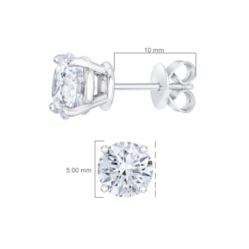 14K White Gold AGS Certified 1.0ctw Brilliant Round-Cut Solitaire
Diamond Push Back Stud Earrings
