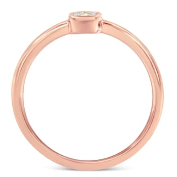14K Rose Gold Over Sterling Silver 1/20 Carat Diamond Promise Ring (J-K
Color, I1-I2 Clarity)