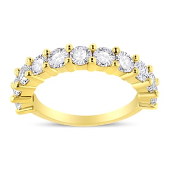 14K Yellow Gold Over Sterling Silver 2.00ctw Round-Diamond Ring (J-K
Color, I1-I2 Clarity)
