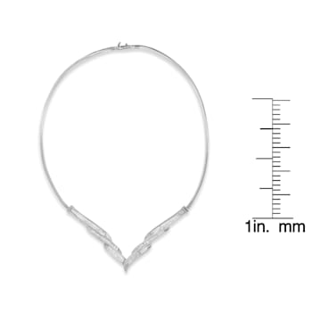 14K White Gold Mixed Cut Diamond 'V' Shape Fashion Necklace (2 cttw, I-J
Color, SI2-I1 Clarity)