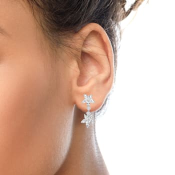18k White Gold 6.0 Cttw Marquise Diamond Floral Dangle Drop Earrings
(E-F Color, VS1-VS2 Clarity)