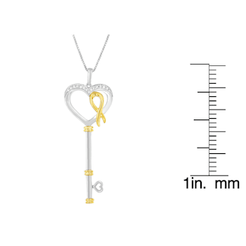 10K Two-Tone Gold Over Sterling Silver 1/10ctw Diamond Key to My Heart
Pendant w\chain(H-I, I1-I2)